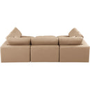  Manufacturer Color_Tan -- Comfy 119" Tan Vegan Leather Upholstered 6 pc Modular Sectional IMAGE 3