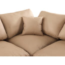 Meridian Comfy Tan Vegan Leather Modular Sectional IMAGE 7