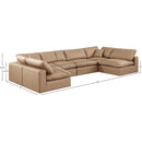  Manufacturer Color_Tan -- Comfy 158" Tan Vegan Leather Upholstered 6 pc Modular Sectional IMAGE 10