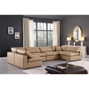  Manufacturer Color_Tan -- Comfy 158" Tan Vegan Leather Upholstered 6 pc Modular Sectional IMAGE 2