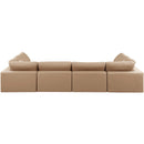 Meridian Comfy Tan Vegan Leather Modular Sectional IMAGE 3