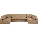 Meridian Comfy Tan Vegan Leather Modular Sectional IMAGE 4