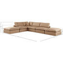  Manufacturer Color_Tan -- Comfy 157" Tan Vegan Leather Upholstered 6 pc Modular Sectional IMAGE 10