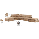  Manufacturer Color_Tan -- Comfy 157" Tan Vegan Leather Upholstered 6 pc Modular Sectional IMAGE 11