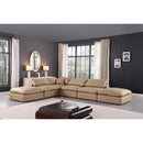  Manufacturer Color_Tan -- Comfy 157" Tan Vegan Leather Upholstered 6 pc Modular Sectional IMAGE 2