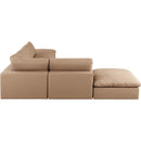  Manufacturer Color_Tan -- Comfy 157" Tan Vegan Leather Upholstered 6 pc Modular Sectional IMAGE 5
