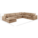  Manufacturer Color_Tan -- Comfy 158" Tan Vegan Leather Upholstered 7 pc Modular Sectional IMAGE 10