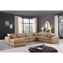  Manufacturer Color_Tan -- Comfy 158" Tan Vegan Leather Upholstered 7 pc Modular Sectional IMAGE 2