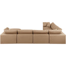 Manufacturer Color_Tan -- Comfy 158" Tan Vegan Leather Upholstered 7 pc Modular Sectional IMAGE 3