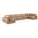  Manufacturer Color_Tan -- Comfy 197" Tan Vegan Leather Upholstered 7 pc Modular Sectional IMAGE 10