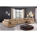  Manufacturer Color_Tan -- Comfy 197" Tan Vegan Leather Upholstered 7 pc Modular Sectional IMAGE 2