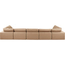 Manufacturer Color_Tan -- Comfy 197" Tan Vegan Leather Upholstered 7 pc Modular Sectional IMAGE 3