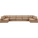  Manufacturer Color_Tan -- Comfy 197" Tan Vegan Leather Upholstered 7 pc Modular Sectional IMAGE 4