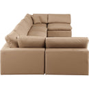  Manufacturer Color_Tan -- Comfy 197" Tan Vegan Leather Upholstered 7 pc Modular Sectional IMAGE 5