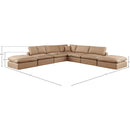  Manufacturer Color_Tan -- Comfy 157" Tan Vegan Leather Upholstered 7 pc Modular Sectional IMAGE 10