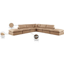 Meridian Comfy Tan Vegan Leather Modular Sectional IMAGE 11