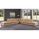  Manufacturer Color_Tan -- Comfy 157" Tan Vegan Leather Upholstered 7 pc Modular Sectional IMAGE 2