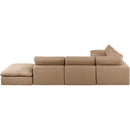 Meridian Comfy Tan Vegan Leather Modular Sectional IMAGE 3