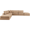  Manufacturer Color_Tan -- Comfy 157" Tan Vegan Leather Upholstered 7 pc Modular Sectional IMAGE 4