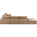  Manufacturer Color_Tan -- Comfy 157" Tan Vegan Leather Upholstered 7 pc Modular Sectional IMAGE 5