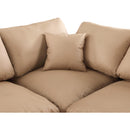  Manufacturer Color_Tan -- Comfy 157" Tan Vegan Leather Upholstered 7 pc Modular Sectional IMAGE 7