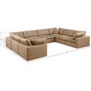  Manufacturer Color_Tan -- Comfy 158" Tan Vegan Leather Upholstered 8 pc Modular Sectional IMAGE 10