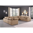  Manufacturer Color_Tan -- Comfy 158" Tan Vegan Leather Upholstered 8 pc Modular Sectional IMAGE 2