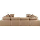  Manufacturer Color_Tan -- Comfy 158" Tan Vegan Leather Upholstered 8 pc Modular Sectional IMAGE 3