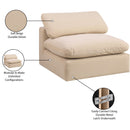 Meridian Comfy Beige Velvet Modular Armless Chair IMAGE 11