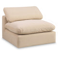Meridian Comfy Beige Velvet Modular Armless Chair IMAGE 1