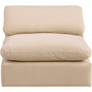 Meridian Comfy Beige Velvet Modular Armless Chair IMAGE 4