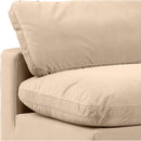 Meridian Comfy Beige Velvet Modular Armless Chair IMAGE 8