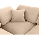 Meridian Comfy Beige Velvet Modular Corner Chair IMAGE 10