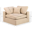 Meridian Comfy Beige Velvet Modular Corner Chair IMAGE 12