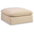 Meridian Comfy Beige Velvet Modular Ottoman IMAGE 1