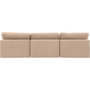 Meridian Comfy Beige Velvet Modular Sofa IMAGE 3