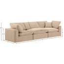  Manufacturer Color_Beige -- Meridian Comfy Fabric 3 pc Sectional IMAGE 10