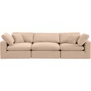 Meridian Comfy Beige Velvet Modular Sofa IMAGE 4