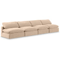  Manufacturer Color_Beige -- Meridian Comfy Fabric 4 pc Sectional IMAGE 1
