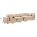  Manufacturer Color_Beige -- Meridian Comfy Fabric 4 pc Sectional IMAGE 10