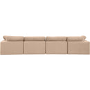 Meridian Comfy Beige Velvet Modular Sofa IMAGE 3