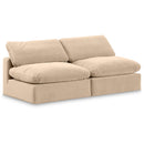  Manufacturer Color_Beige -- Meridian Comfy Fabric 2 pc Sectional IMAGE 1