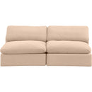 Meridian Comfy Beige Velvet Modular Sofa IMAGE 4