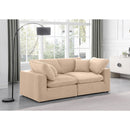  Manufacturer Color_Beige -- Meridian Comfy Fabric 2 pc Sectional IMAGE 2