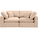 Meridian Comfy Beige Velvet Modular Sofa IMAGE 4