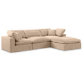  Manufacturer Color_Beige -- Meridian Comfy Fabric 4 pc Sectional IMAGE 1