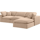  Manufacturer Color_Beige -- Meridian Comfy Fabric 4 pc Sectional IMAGE 2