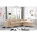  Manufacturer Color_Beige -- Meridian Comfy Fabric 4 pc Sectional IMAGE 3