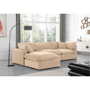  Manufacturer Color_Beige -- Meridian Comfy Fabric 4 pc Sectional IMAGE 4