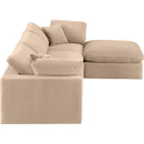 Meridian Comfy Beige Velvet Modular Sectional IMAGE 9